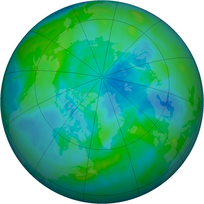 Arctic ozone map for 19 September 2009
